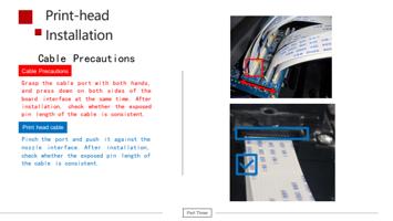 Cable Precautions Grasp the cable port with both hands (Page 31 / 67) F2-6090 UV Flatbed Printer Product Installation and Operation Instructions
